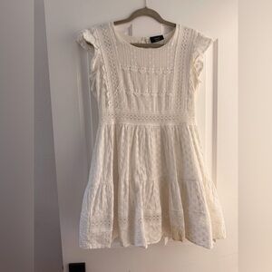 VICI Lace Tiered Flutter Sleeve Dress